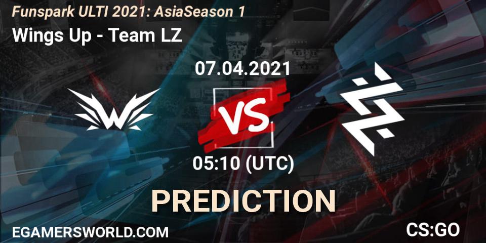 Prognose für das Spiel Wings Up VS Team LZ. 07.04.2021 at 05:10. Counter-Strike (CS2) - Funspark ULTI 2021: Asia Season 1