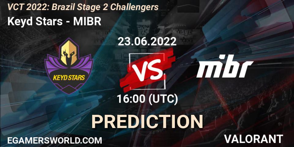 Prognose für das Spiel Keyd Stars VS MIBR. 23.06.2022 at 16:15. VALORANT - VCT 2022: Brazil Stage 2 Challengers