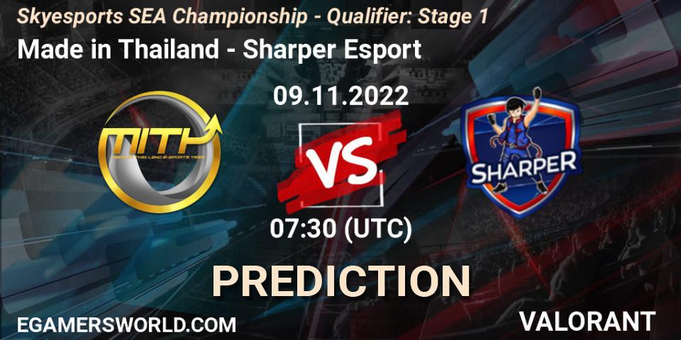 Prognose für das Spiel Made in Thailand VS Sharper Esport. 09.11.22. VALORANT - Skyesports SEA Championship - Qualifier: Stage 1