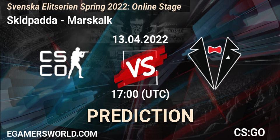 Prognose für das Spiel Sköldpadda VS Marskalk. 13.04.2022 at 17:00. Counter-Strike (CS2) - Svenska Elitserien Spring 2022: Online Stage