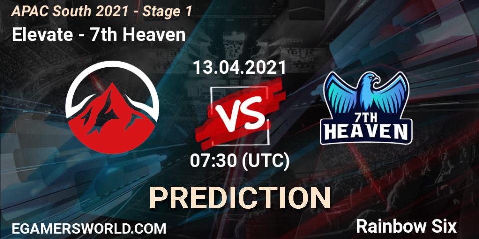 Prognose für das Spiel Elevate VS 7th Heaven. 13.04.21. Rainbow Six - APAC South 2021 - Stage 1