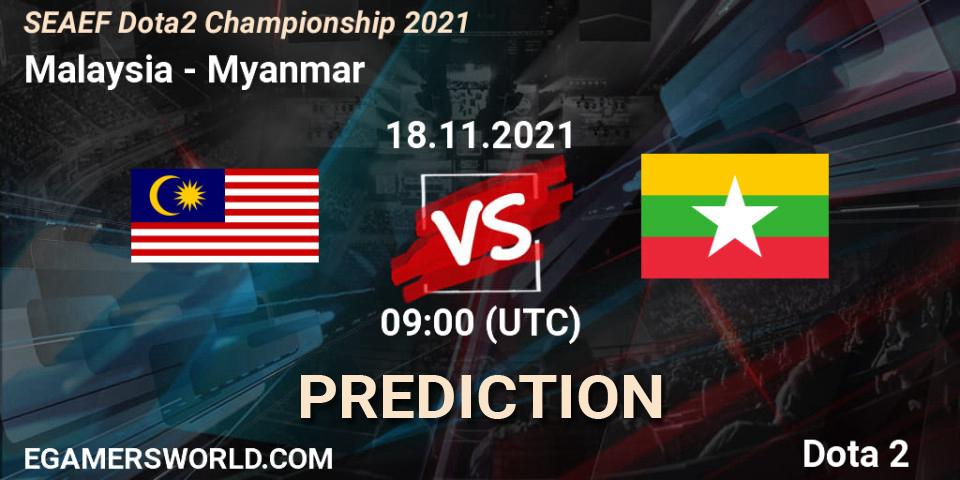 Prognose für das Spiel Malaysia VS Myanmar. 18.11.2021 at 09:03. Dota 2 - SEAEF Dota2 Championship 2021