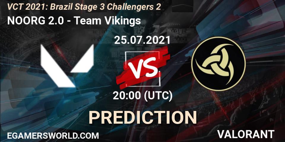 Prognose für das Spiel NOORG 2.0 VS Team Vikings. 25.07.2021 at 20:00. VALORANT - VCT 2021: Brazil Stage 3 Challengers 2