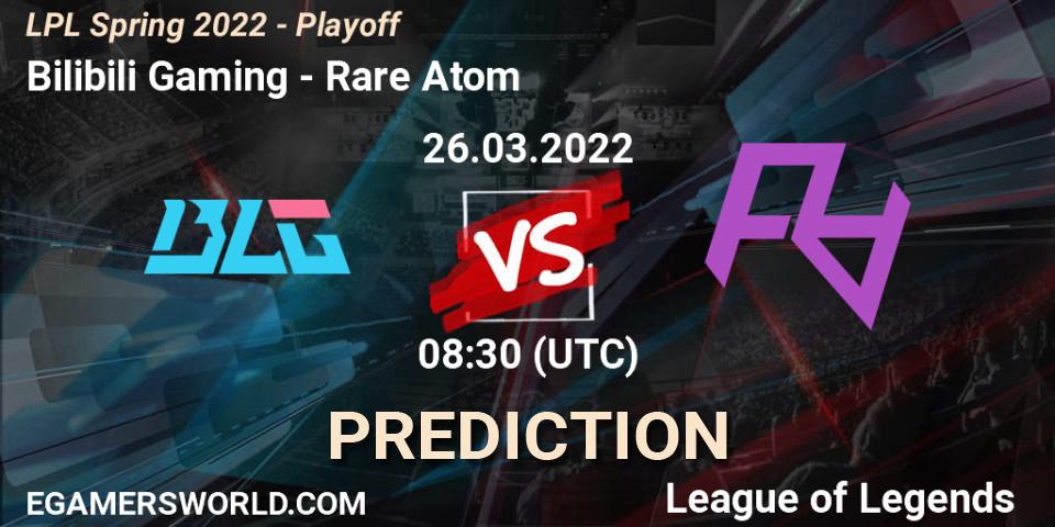 Prognose für das Spiel Bilibili Gaming VS Rare Atom. 26.03.22. LoL - LPL Spring 2022 - Playoff
