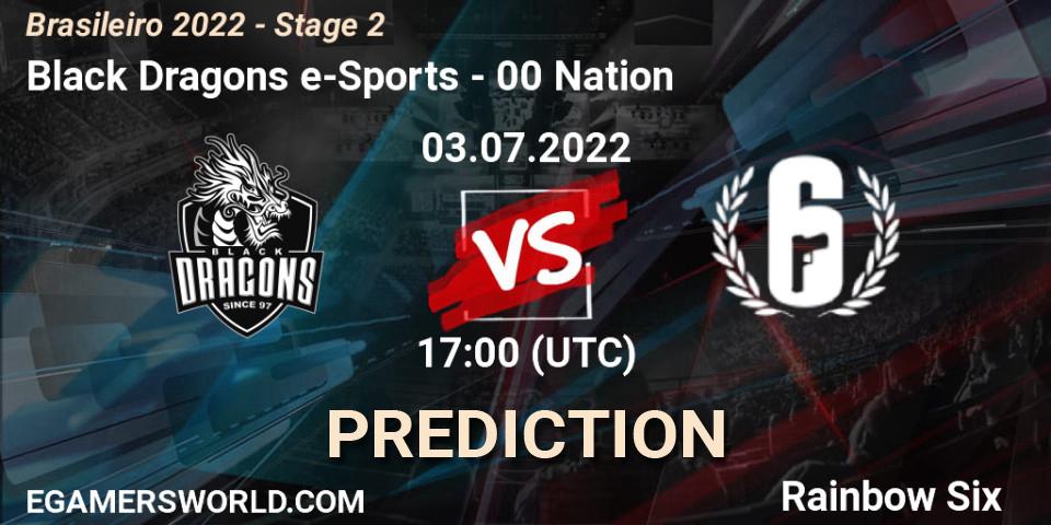 Prognose für das Spiel Black Dragons e-Sports VS 00 Nation. 03.07.2022 at 17:00. Rainbow Six - Brasileirão 2022 - Stage 2