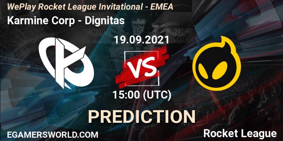 Prognose für das Spiel Karmine Corp VS Dignitas. 19.09.2021 at 15:00. Rocket League - WePlay Rocket League Invitational - EMEA