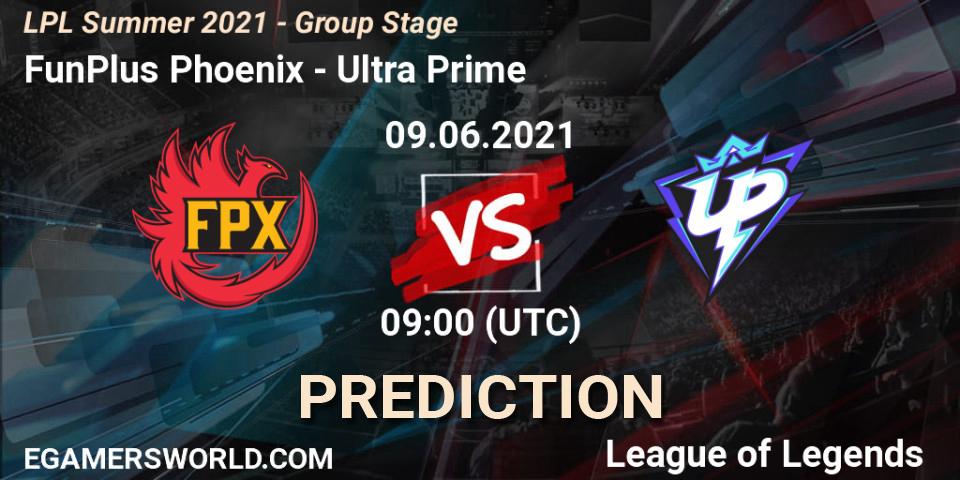Prognose für das Spiel FunPlus Phoenix VS Ultra Prime. 09.06.2021 at 09:00. LoL - LPL Summer 2021 - Group Stage