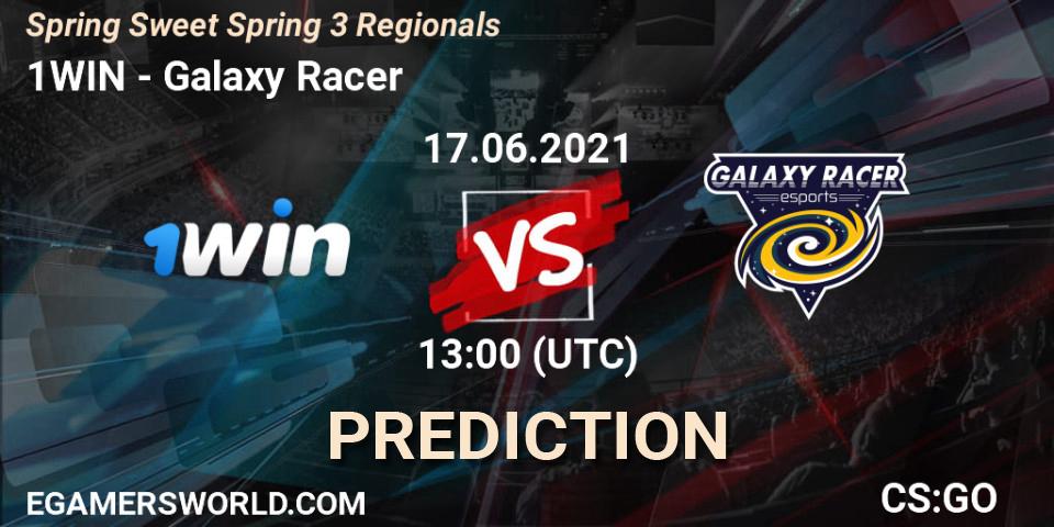 Prognose für das Spiel 1WIN VS Galaxy Racer. 17.06.2021 at 13:40. Counter-Strike (CS2) - Spring Sweet Spring 3 Regionals