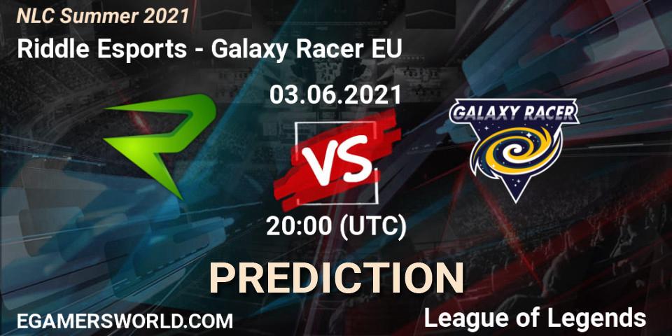 Prognose für das Spiel Riddle Esports VS Galaxy Racer EU. 03.06.2021 at 20:00. LoL - NLC Summer 2021