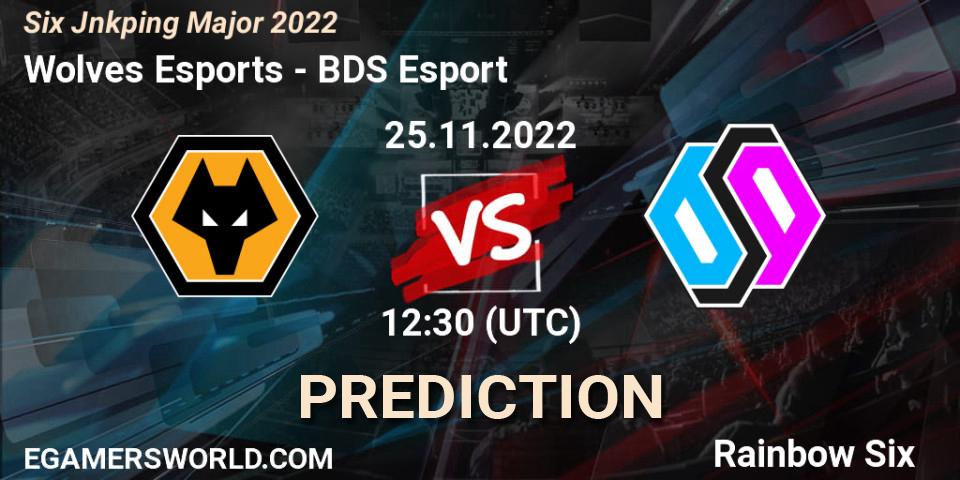 Prognose für das Spiel Wolves Esports VS BDS Esport. 25.11.2022 at 14:30. Rainbow Six - Six Jönköping Major 2022