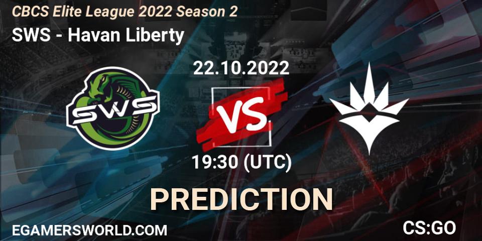 Prognose für das Spiel SWS VS Havan Liberty. 22.10.22. CS2 (CS:GO) - CBCS Elite League 2022 Season 2