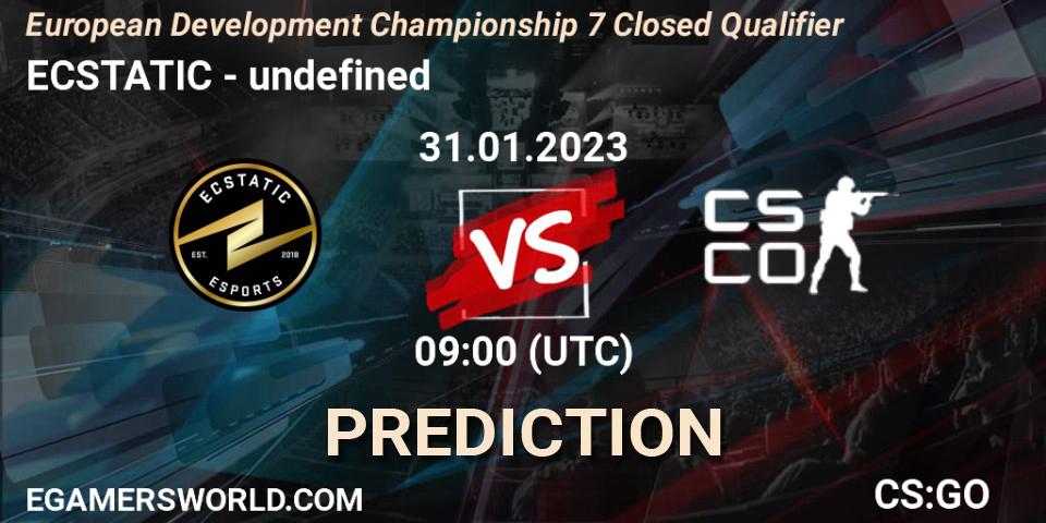 Prognose für das Spiel ECSTATIC VS undefined. 31.01.23. CS2 (CS:GO) - European Development Championship 7 Closed Qualifier