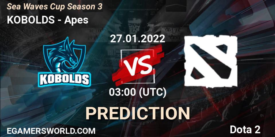 Prognose für das Spiel KOBOLDS VS Apes. 27.01.22. Dota 2 - Sea Waves Cup Season 3