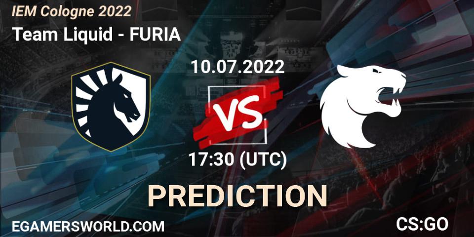 Prognose für das Spiel Team Liquid VS FURIA. 10.07.2022 at 17:45. Counter-Strike (CS2) - IEM Cologne 2022