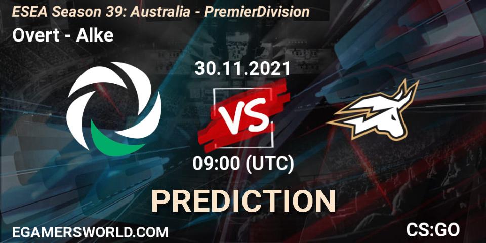 Prognose für das Spiel Overt VS Alke. 30.11.21. CS2 (CS:GO) - ESEA Season 39: Australia - Premier Division