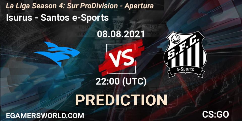 Prognose für das Spiel Isurus VS Santos e-Sports. 08.08.21. CS2 (CS:GO) - La Liga Season 4: Sur Pro Division - Apertura