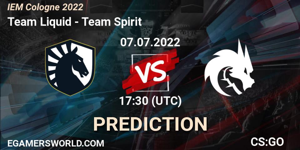 Prognose für das Spiel Team Liquid VS Team Spirit. 07.07.22. CS2 (CS:GO) - IEM Cologne 2022