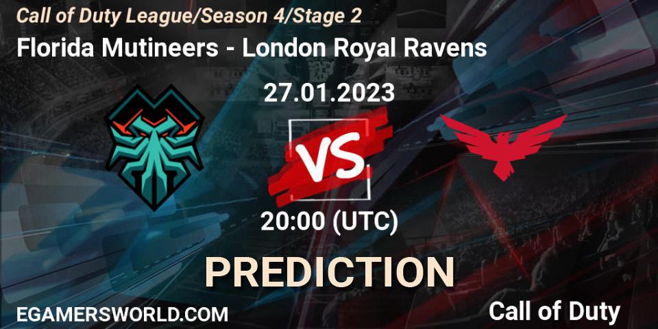 Prognose für das Spiel Florida Mutineers VS London Royal Ravens. 27.01.2023 at 20:00. Call of Duty - Call of Duty League 2023: Stage 2 Major Qualifiers
