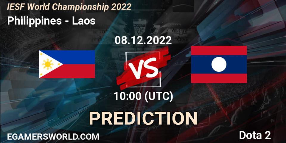 Prognose für das Spiel Philippines VS Laos. 08.12.22. Dota 2 - IESF World Championship 2022 