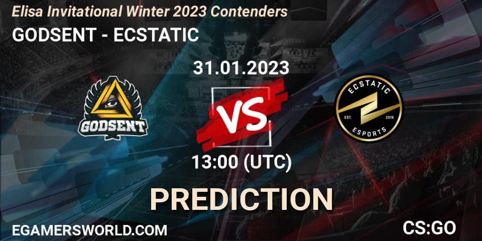 Prognose für das Spiel GODSENT VS ECSTATIC. 31.01.23. CS2 (CS:GO) - Elisa Invitational Winter 2023 Contenders