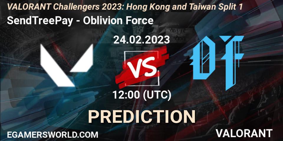 Prognose für das Spiel SendTreePay VS Oblivion Force. 24.02.2023 at 10:00. VALORANT - VALORANT Challengers 2023: Hong Kong and Taiwan Split 1