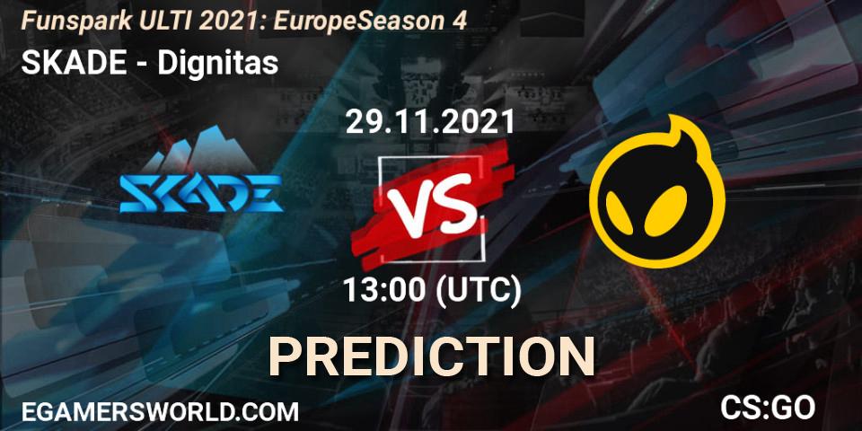 Prognose für das Spiel SKADE VS Dignitas. 29.11.2021 at 13:00. Counter-Strike (CS2) - Funspark ULTI 2021: Europe Season 4