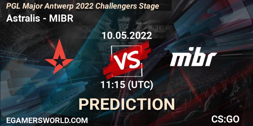 Prognose für das Spiel Astralis VS MIBR. 10.05.2022 at 11:15. Counter-Strike (CS2) - PGL Major Antwerp 2022 Challengers Stage