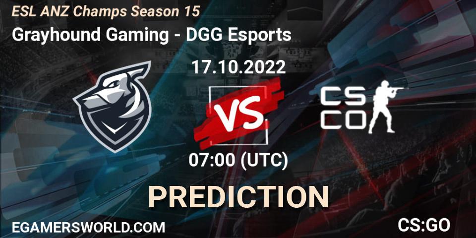 Prognose für das Spiel Grayhound Gaming VS DGG Esports. 12.10.22. CS2 (CS:GO) - ESL ANZ Champs Season 15