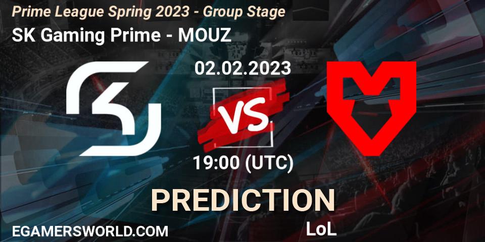 Prognose für das Spiel SK Gaming Prime VS MOUZ. 02.02.23. LoL - Prime League Spring 2023 - Group Stage