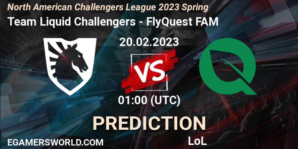 Prognose für das Spiel Team Liquid Challengers VS FlyQuest FAM. 20.02.23. LoL - NACL 2023 Spring - Group Stage