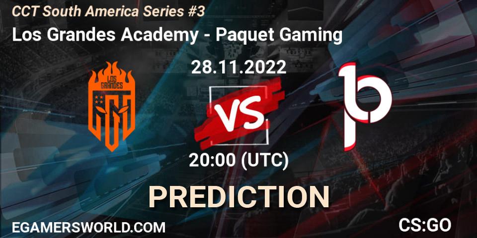 Prognose für das Spiel Los Grandes Academy VS Paquetá Gaming. 28.11.22. CS2 (CS:GO) - CCT South America Series #3