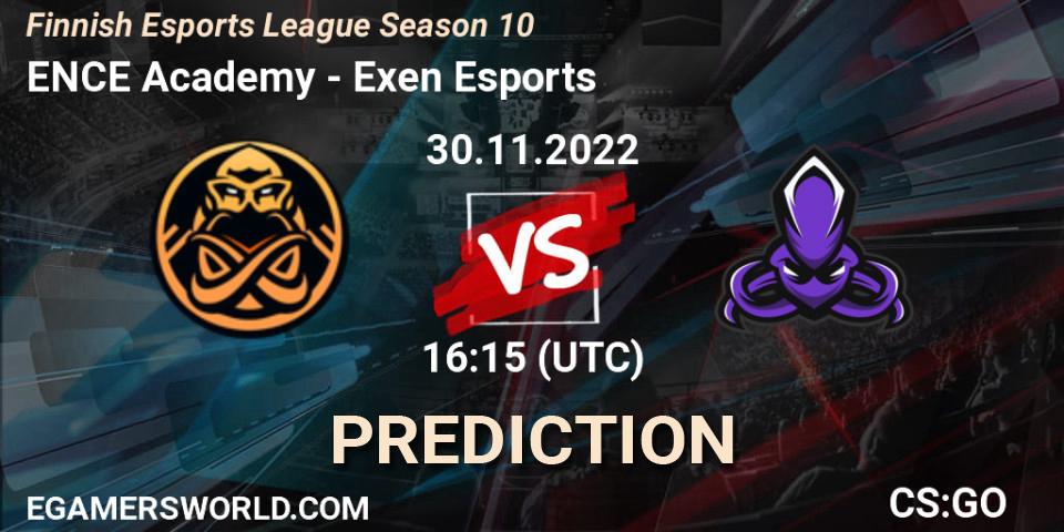Prognose für das Spiel ENCE Academy VS Exen Esports. 30.11.22. CS2 (CS:GO) - Finnish Esports League Season 10