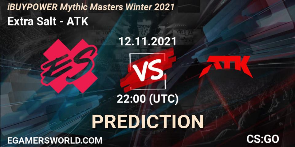 Prognose für das Spiel Extra Salt VS ATK. 12.11.2021 at 22:05. Counter-Strike (CS2) - iBUYPOWER Mythic Masters Winter 2021