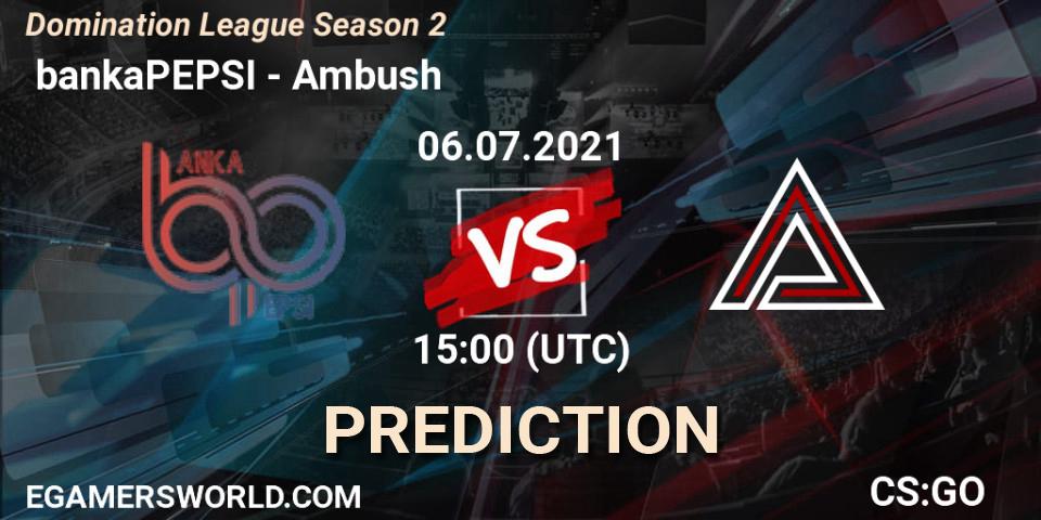 Prognose für das Spiel GamerLegion VS Ambush. 06.07.21. CS2 (CS:GO) - Domination League Season 2