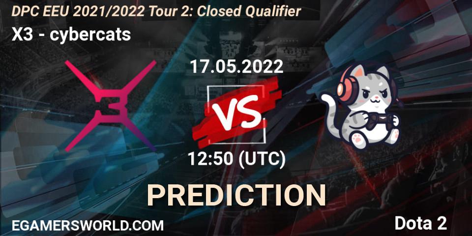 Prognose für das Spiel X3 VS cybercats. 17.05.22. Dota 2 - DPC EEU 2021/2022 Tour 2: Closed Qualifier