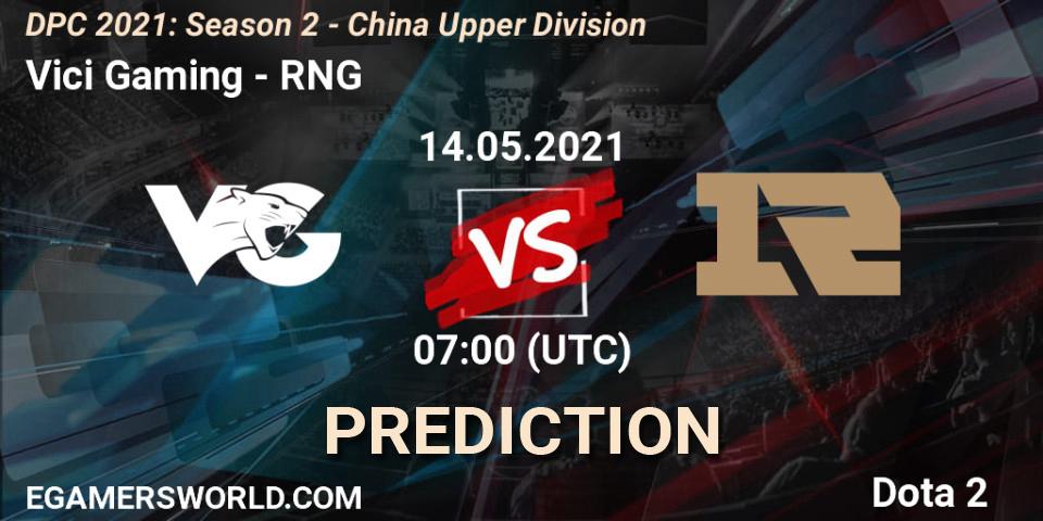 Prognose für das Spiel Vici Gaming VS RNG. 14.05.2021 at 06:55. Dota 2 - DPC 2021: Season 2 - China Upper Division