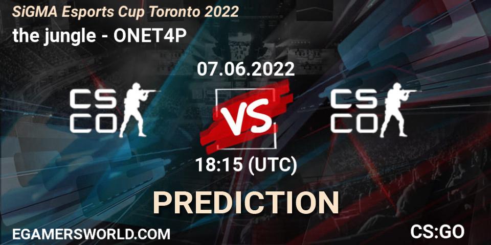 Prognose für das Spiel the jungle VS ONET4P. 07.06.2022 at 18:15. Counter-Strike (CS2) - SiGMA Esports Cup Toronto 2022