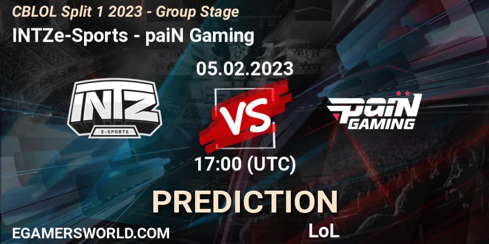 Prognose für das Spiel INTZ e-Sports VS paiN Gaming. 05.02.23. LoL - CBLOL Split 1 2023 - Group Stage