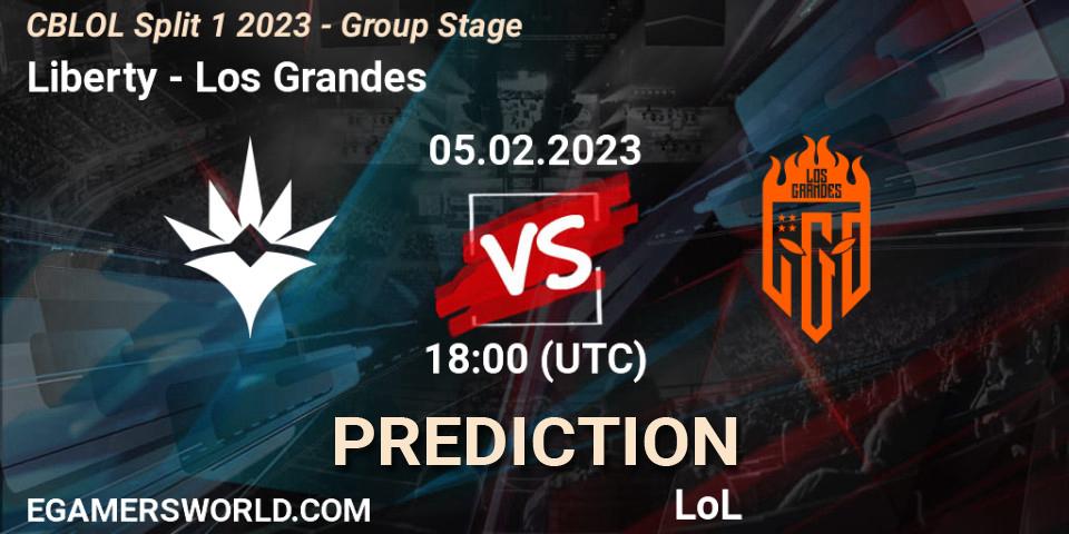 Prognose für das Spiel Liberty VS Los Grandes. 05.02.23. LoL - CBLOL Split 1 2023 - Group Stage