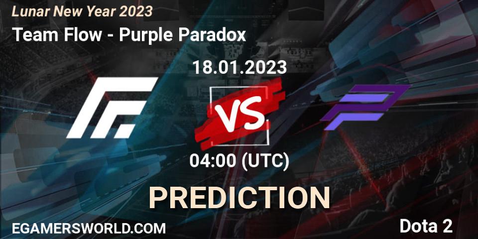 Prognose für das Spiel Team Flow VS Purple Paradox. 18.01.23. Dota 2 - Lunar New Year 2023