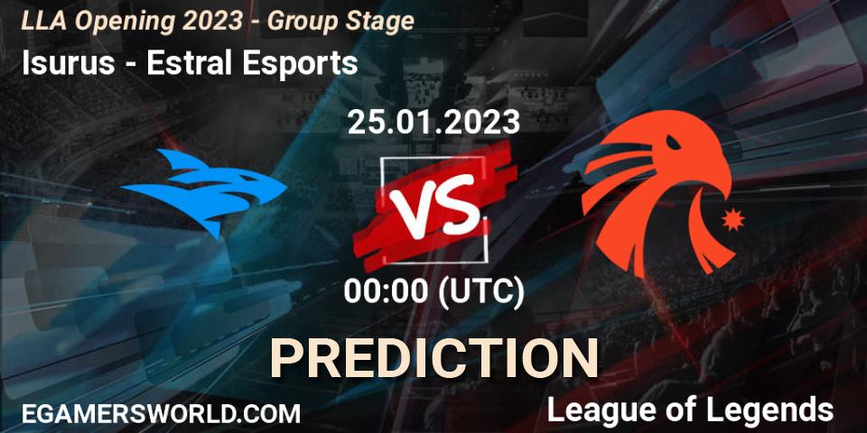 Prognose für das Spiel Isurus VS Estral Esports. 25.01.23. LoL - LLA Opening 2023 - Group Stage