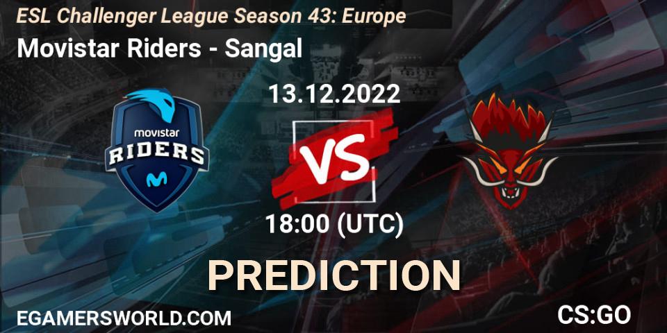 Prognose für das Spiel Movistar Riders VS Sangal. 13.12.2022 at 18:00. Counter-Strike (CS2) - ESL Challenger League Season 43: Europe