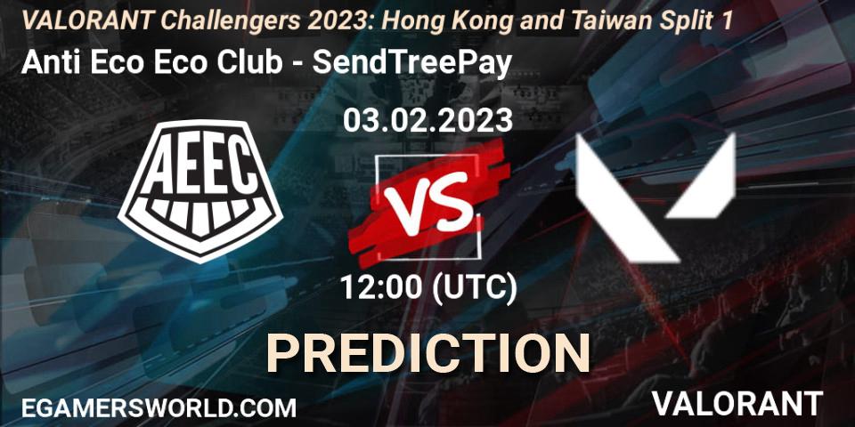 Prognose für das Spiel Anti Eco Eco Club VS SendTreePay. 03.02.23. VALORANT - VALORANT Challengers 2023: Hong Kong and Taiwan Split 1