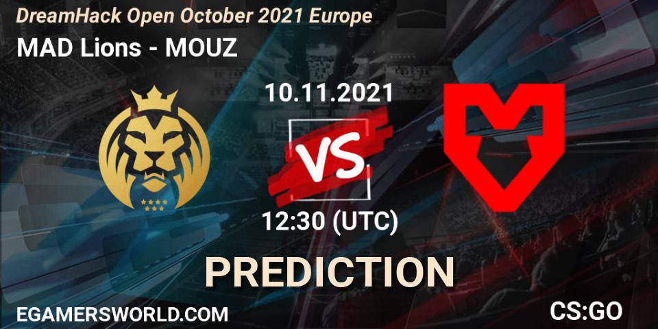 Prognose für das Spiel MAD Lions VS MOUZ. 10.11.2021 at 12:30. Counter-Strike (CS2) - DreamHack Open November 2021