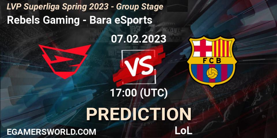 Prognose für das Spiel Rebels Gaming VS Barça eSports. 07.02.23. LoL - LVP Superliga Spring 2023 - Group Stage