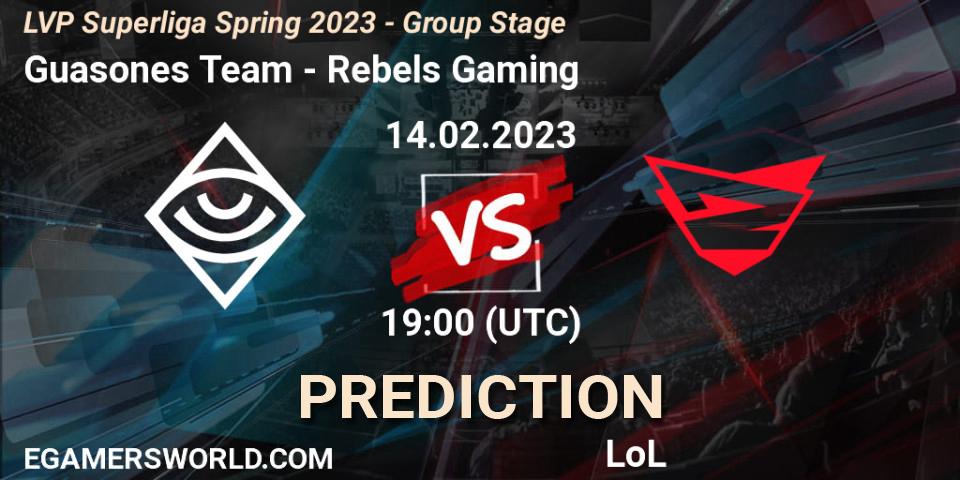 Prognose für das Spiel Guasones Team VS Rebels Gaming. 14.02.2023 at 19:00. LoL - LVP Superliga Spring 2023 - Group Stage