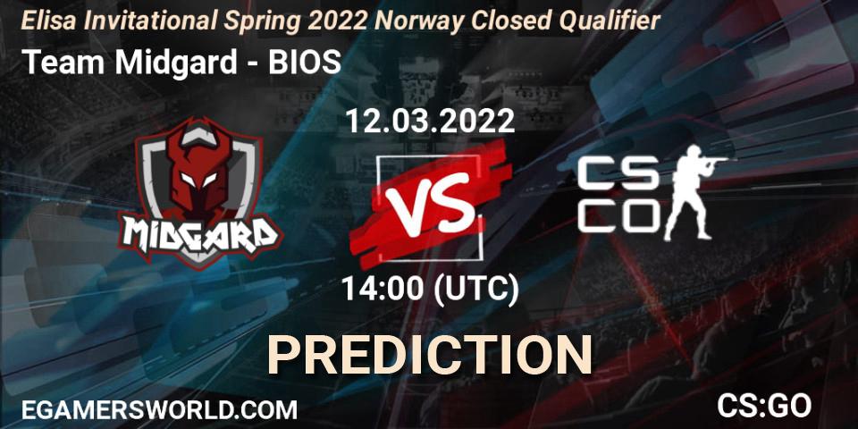 Prognose für das Spiel Team Midgard VS BIOS. 12.03.2022 at 14:00. Counter-Strike (CS2) - Elisa Invitational Spring 2022 Norway Closed Qualifier