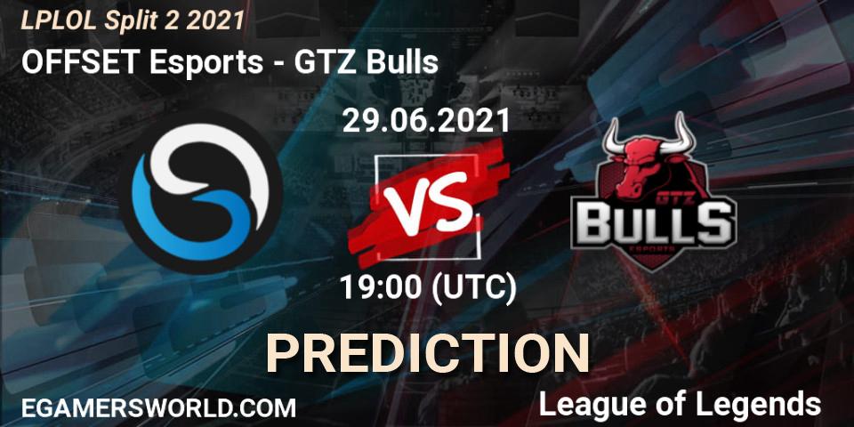 Prognose für das Spiel OFFSET Esports VS GTZ Bulls. 29.06.2021 at 19:00. LoL - LPLOL Split 2 2021