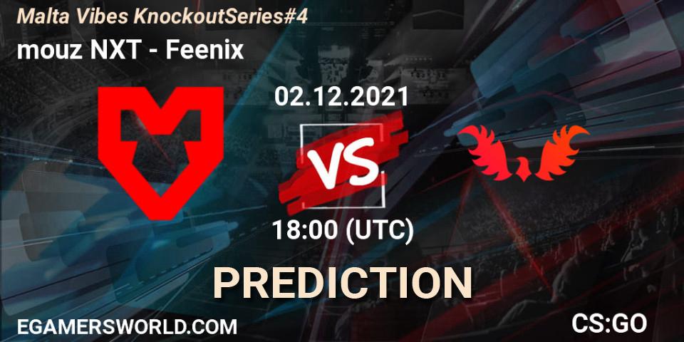 Prognose für das Spiel mouz NXT VS Feenix. 02.12.2021 at 18:10. Counter-Strike (CS2) - Malta Vibes Knockout Series #4