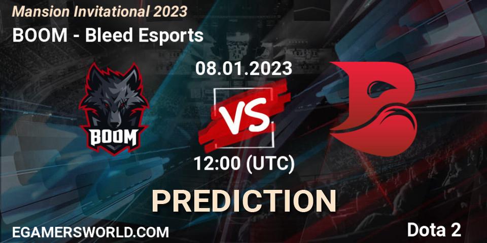 Prognose für das Spiel BOOM VS Bleed Esports. 08.01.2023 at 12:20. Dota 2 - Mansion Invitational 2023